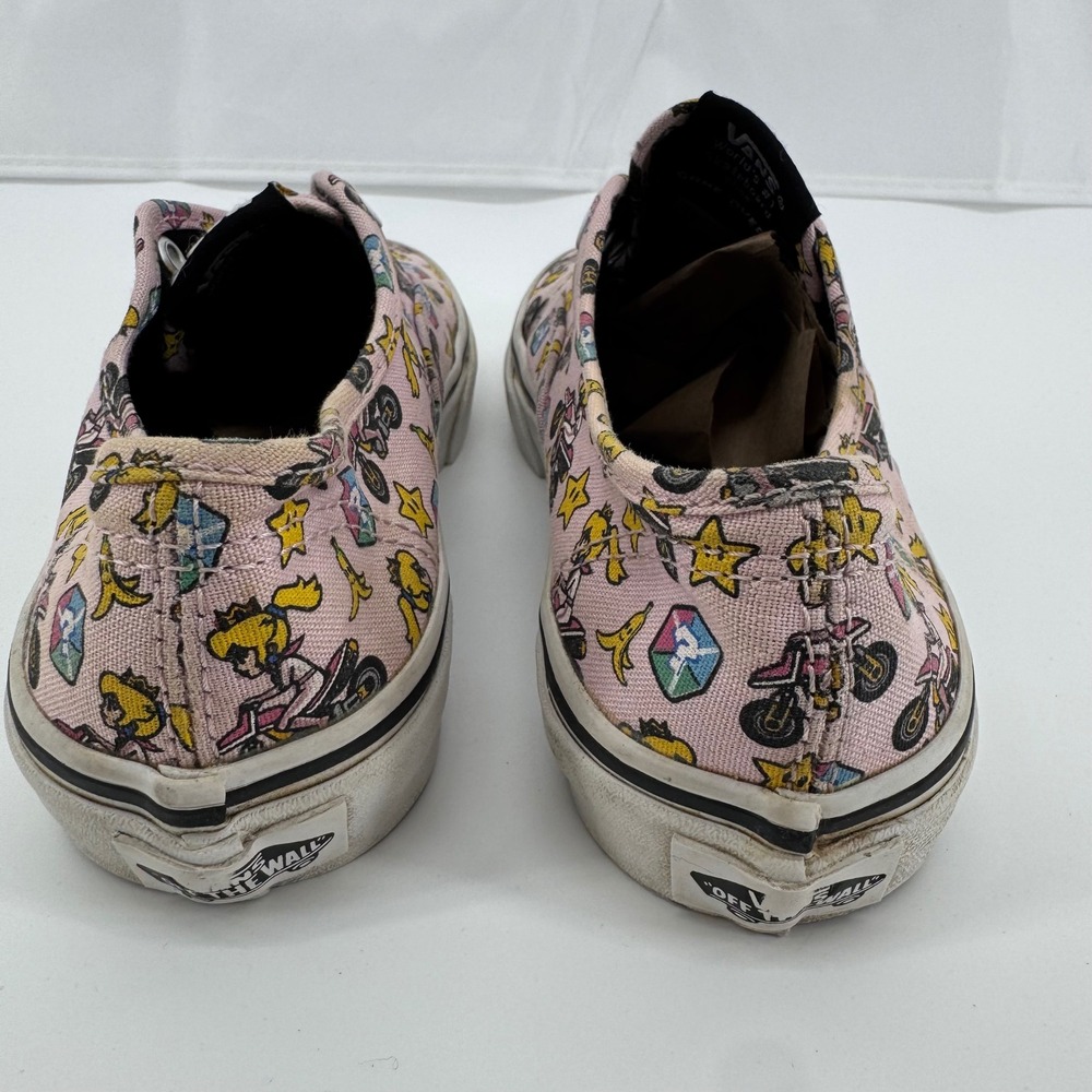 Vans Nintendo Mario Kart Princess Peach Authentic Pink Kids Shoes Size 2.5 - Picture 9 of 13